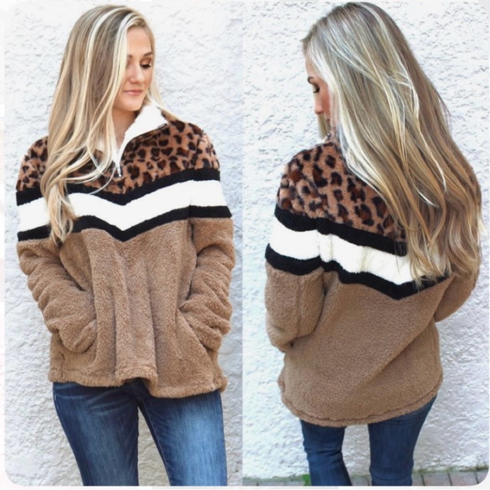 Chevron Leopard Pullover